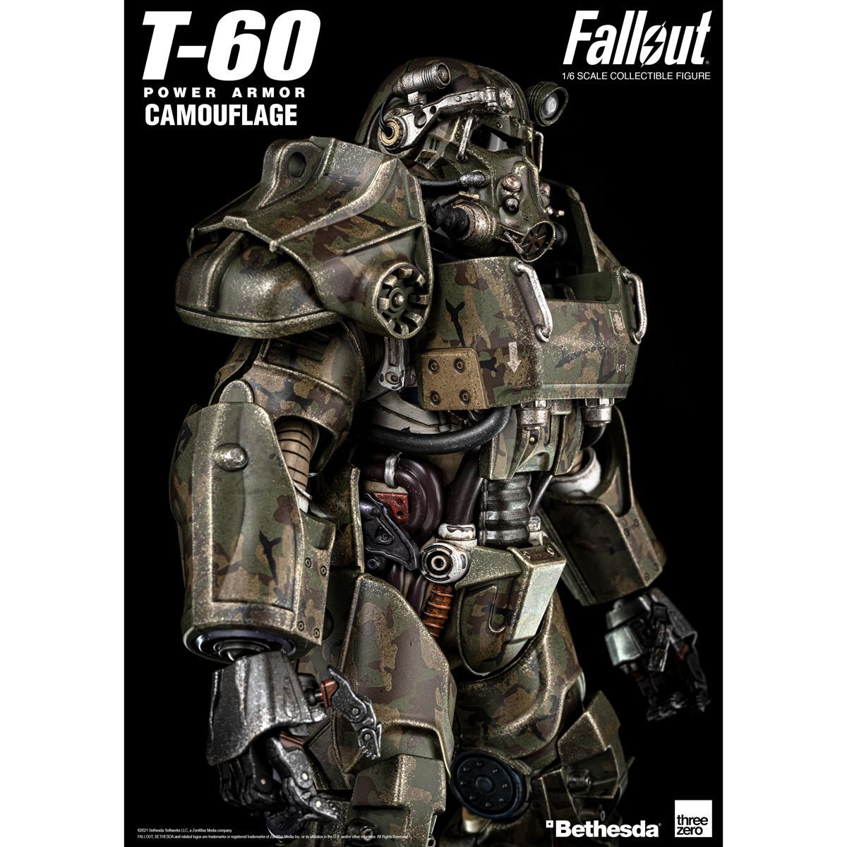 Th3z0178 Fallout T 60 Camouflage Power Armor 1 6 Scale Action Figure Hightain Hobbies