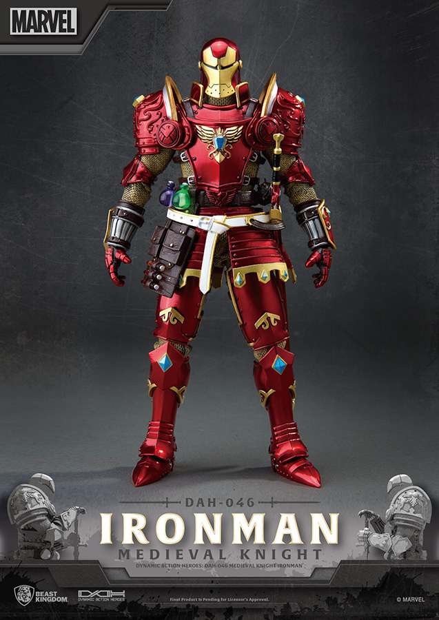 Marvel Iron Man 8 Inch Action Figure Dynamic 8-ction - Medieval Knight Iron Man DAH-046