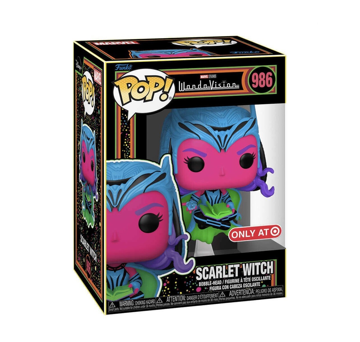 Funko Pop! Marvel Scarlet Witch with Darkhold Book Black Light Special Edition