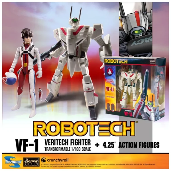 Tonami Robotech Rick Hunter VF-1J Veritech Nave y Figura
