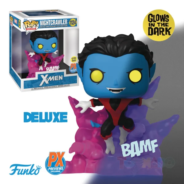 Funko Pop! Marvel #1124 - X-Men - Nightcrawler (Glow-In-The-Dark) PX Deluxe Vinyl Figure (66519)