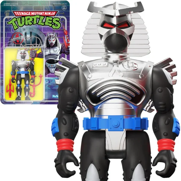 Super7 ReAction Figures: TMNT Teenage Mutant Ninja Turtles (Wave 6) Chrome Dome Action Figure