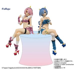 UTCFR95914-Re:Zero Starting Life in Another World Rem and Ram Demon Costume Ver. Noodle Stopper Statue Set of 2