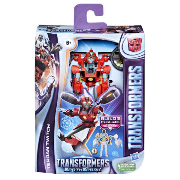 Transformers Toys EarthSpark Deluxe Class Terran Twitch Action Figure, 5-Inch, Robot Toys